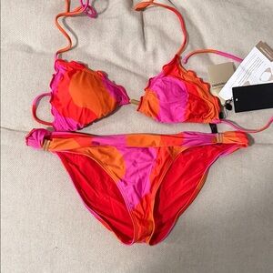 Vix Pink and Orange Bikini Set